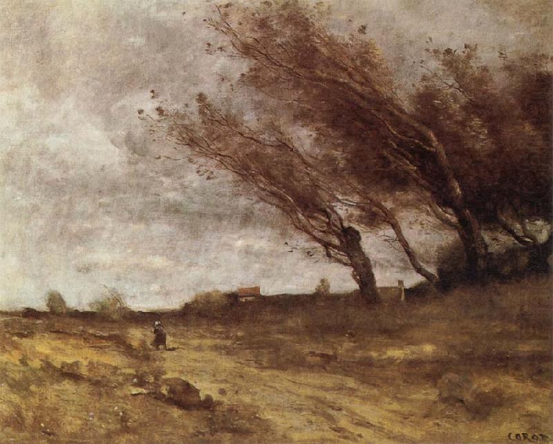 Jean Baptiste Camille  Corot Le Coup du Vent china oil painting image